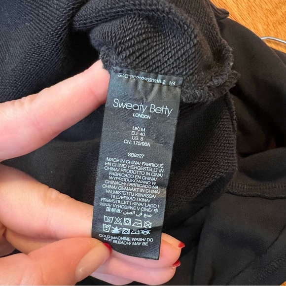 SWEATY BETTY Oversized Drop Shoulder Revive Hoodie Sweatshirt Black 8/M - Picture 14 of 14